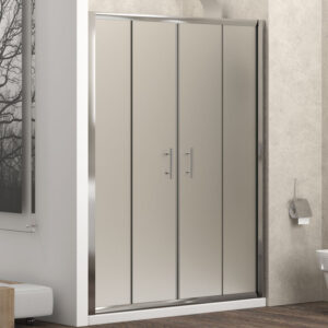 Καμπίνα από τοίχο σε τοίχο με σατινέ κρύσταλλο FLORA 600 Cromo KARAG 210x190cm