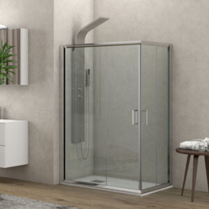 Καμπίνα ορθογώνια με διάφανο κρύσταλλο NEW FLORA 100 Cromo KARAG 80x130x180cm