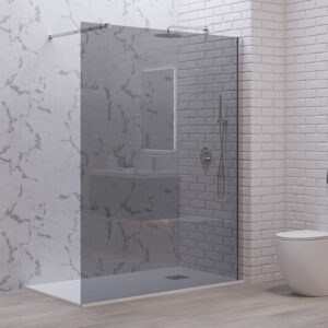 Σταθερό διαχωριστικό ντουζιέρας με fume κρύσταλλο WALKIN 1 Cromo KARAG 140x200cm