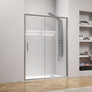 Καμπίνα από τοίχο σε τοίχο με διάφανο κρύσταλλο EFE 400 Silver KARAG 130x190cm