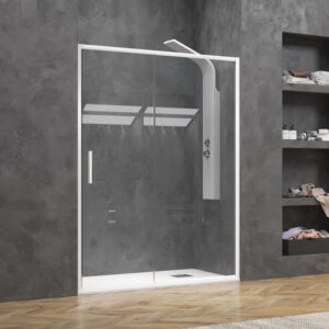 Καμπίνα από τοίχο σε τοίχο με διάφανο κρύσταλλο EFE 400 White KARAG 110x190cm
