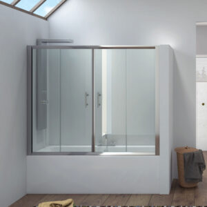 Καμπίνα μπανιέρας από τοίχο σε τοίχο με διάφανο κρύσταλλο FLORA 300 KARAG 190x148cm