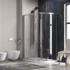 Καμπίνα ασύμμετρη ημικυκλική με διάφανο κρύσταλλο FLORA 650 Cromo KARAG 90x120x190cm