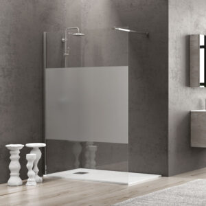 Σταθερό διαχωριστικό ντουζιέρας με σεριγραφάτο κρύσταλλο FREE 1 Cromo KARAG 70x185cm