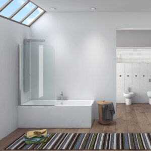 Πάνελ μπανιέρας ανοιγόμενο με διάφανο κρύσταλλο IRO Cromo KARAG 85x140cm