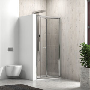 Καμπίνα σπαστή από τοίχο σε τοίχο με διάφανο κρύσταλλο M4S Cromo KARAG 86x180cm