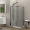 Καμπίνα ημικυκλική με διάφανο κρύσταλλο NEW FLORA 200 Cromo KARAG 90x90x170cm