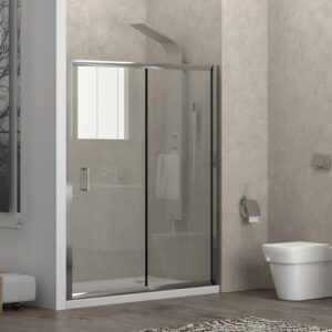 Καμπίνα από τοίχο σε τοίχο με διάφανο κρύσταλλο NEW FLORA 500 Cromo KARAG 100x180cm