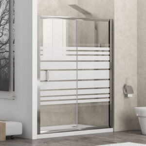 Καμπίνα από τοίχο σε τοίχο με σεριγραφάτο κρύσταλλο NEW FLORA 500 Cromo KARAG 100x180cm