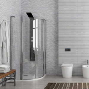 Καμπίνα ημικυκλική με διάφανο κρύσταλλο PANEX 200 Cromo KARAG 90x90x190cm