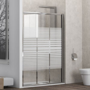 Καμπίνα από τοίχο σε τοίχο με σεριγραφάτο κρύσταλλο PENTA 300 Cromo KARAG 140x180cm