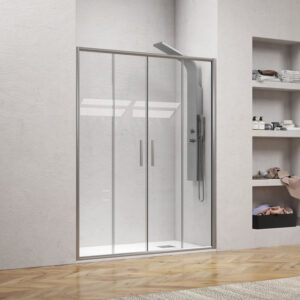 Καμπίνα από τοίχο σε τοίχο με διάφανο κρύσταλλο EFE 600 Silver KARAG 180x190cm