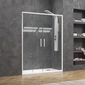 Καμπίνα από τοίχο σε τοίχο με διάφανο κρύσταλλο EFE 600 White KARAG 180x190cm