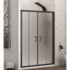 Καμπίνα από τοίχο σε τοίχο με σατινέ κρύσταλλο FLORA 600 Black KARAG 150x190cm