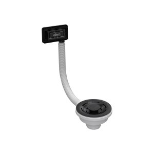 Βαλβίδα νεροχύτη FLOW-PRO Black και υπερχείλιση KITWPT-F-1VSELL-BK ELLECI